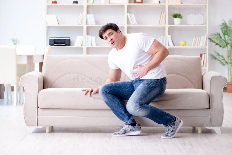 The Man Suffering from Sick Stomach and Vomiting Stock Image Image of