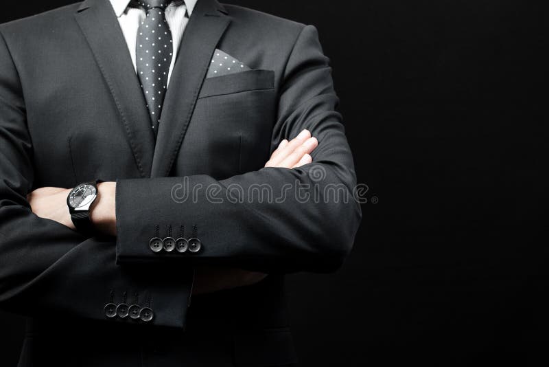 Man in suit on a black background. studio shot