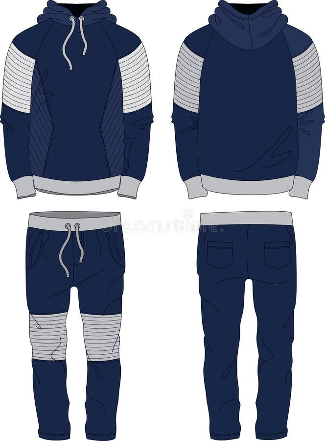 Man Fit Suit Set Hoodie and Joggers Pants Template Wear Stock Vector ...