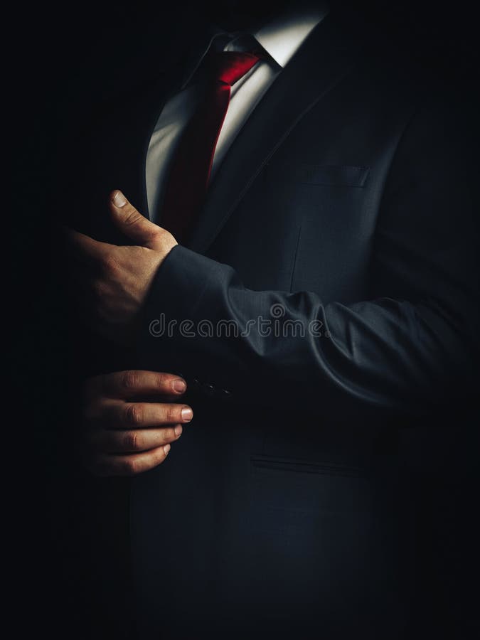 A Man in a Suit with a Red Tie Stock Image - Image of happy, manager ...