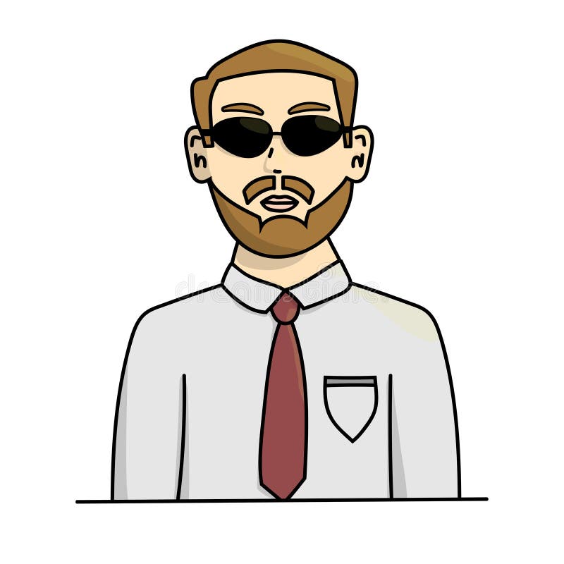 Man in sunglasses. Isolated stock vector cartoon illustration vector illustration Man in sunglasses. Isolated stock vector cartoon illustration vector illustration