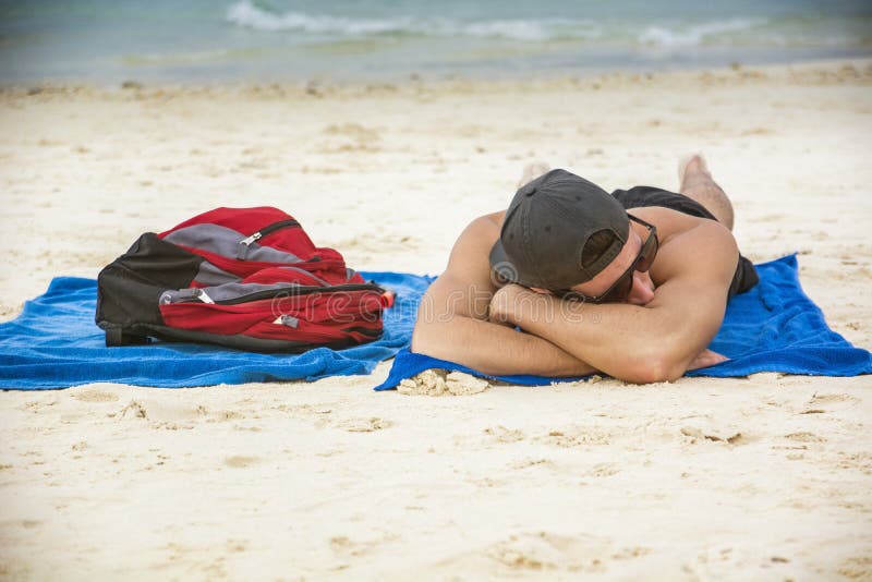 Man in Sunglasses Sunbathing Stock Photo Image of sunbathing
