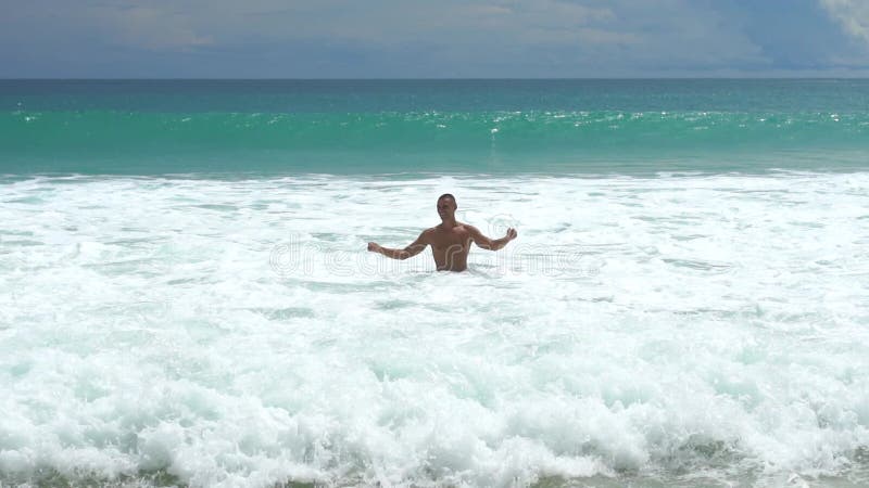 Tanned Male Legs Guy Standing In The Pool Stock Video Video Of