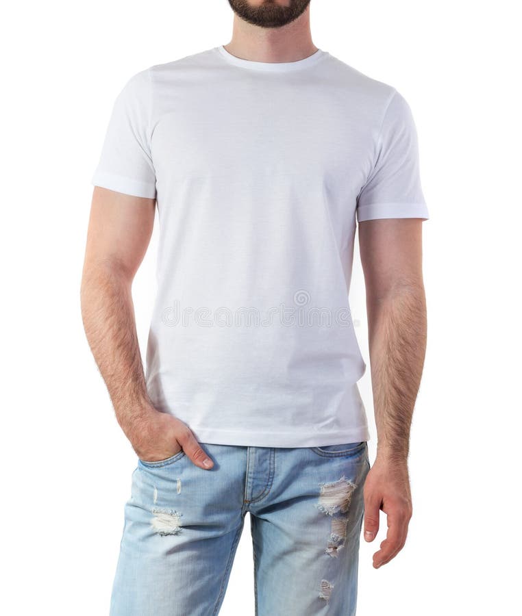 Download Man in t-shirt mock-up stock photo. Image of print, blank ...