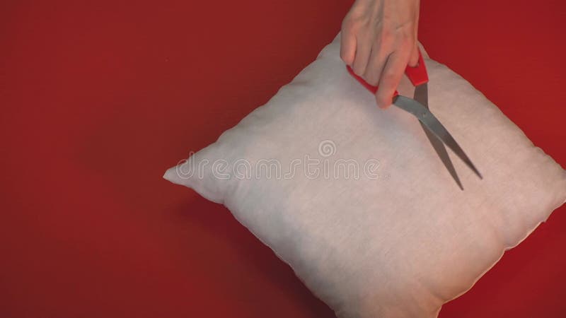 Man takes scissors stock video footage