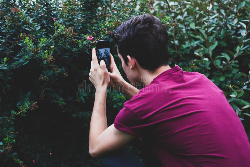 Cheerful Husband and Wife are Photographing Stock Photo - Image of cheerful, hap