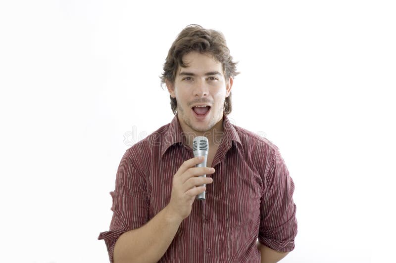 Vocal man. Говорит в микрофон. Микрофон Хесуса.