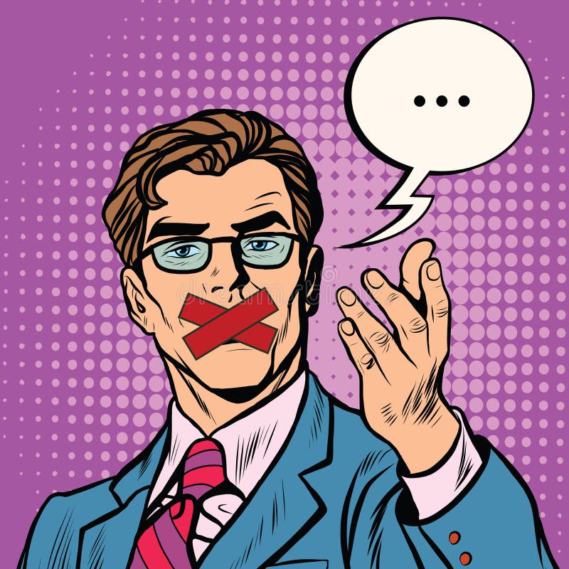 Man with taped mouth royalty free illustration Man with taped mouth royalty free illustration