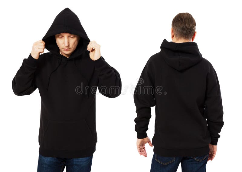 blank black hoodie template