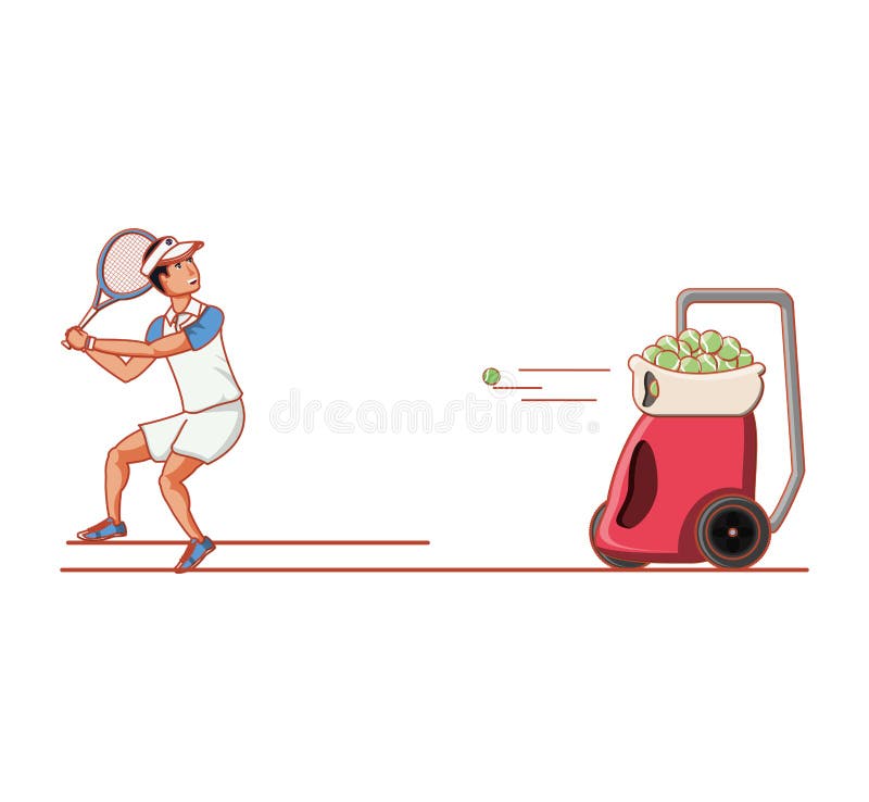 Ball Machine Tennis Stock Illustrations 689 Ball Machine Tennis Stock