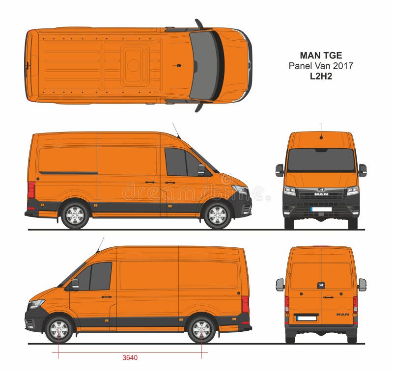 MAN TGE Passenger Van L2H2 2017 Stock Vector - Illustration of