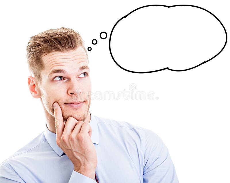 Man with thought bubble stock image Man with thought bubble stock image