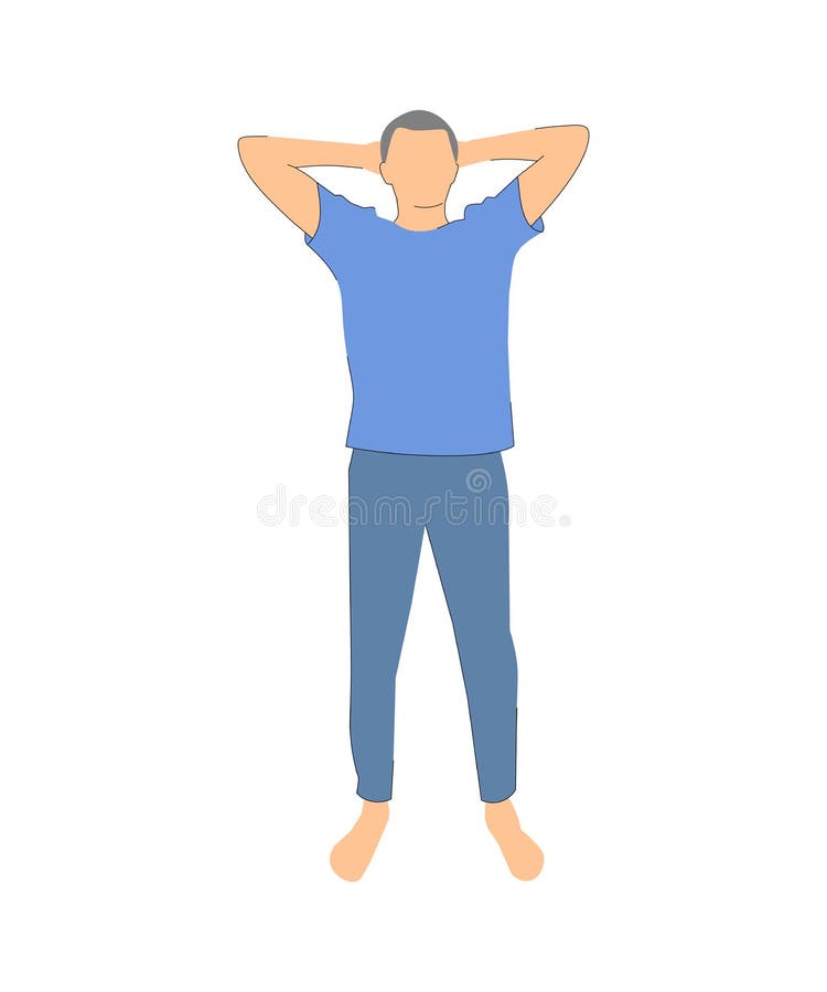 Man Threw His Hands Behind His Head Stock Vector Illustration of
