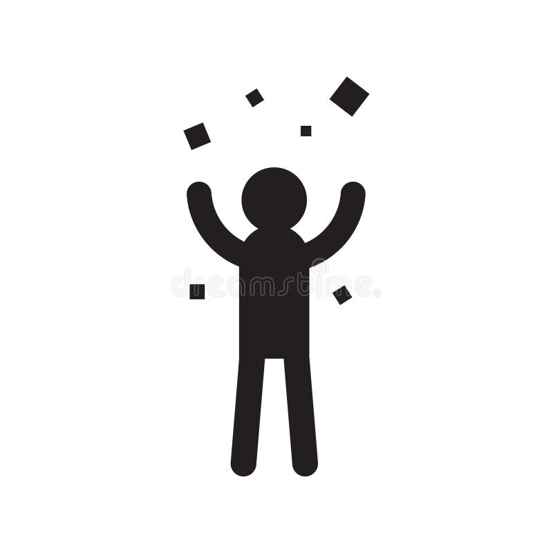 Man Throwing Confetti. Vector Illustration Decorative Design Stock