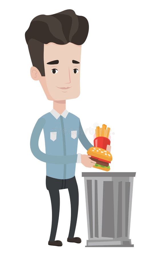Man Throwing Junk Food Vector Illustration. Stock Vector - Illustration of junk, character: 76817486 Man Throwing Junk Food Vector Illustration. Stock Vector - Illustration of junk, character: 76817486