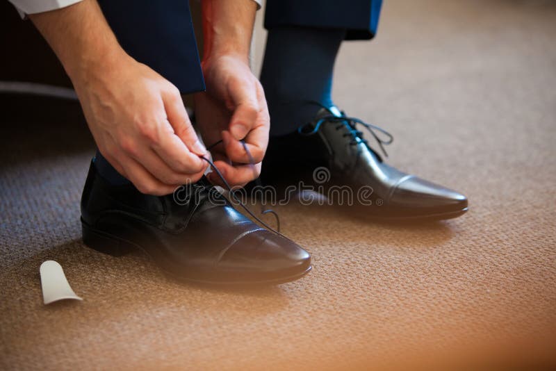 Premium Photo  Close up view of man's legs in modern new luxury black shoes