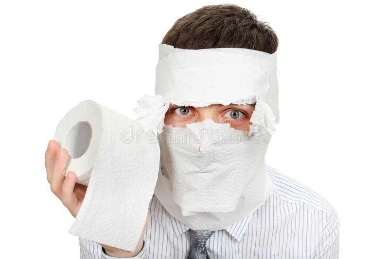 Man With Toilet Paper Stock Photography Image 28251632