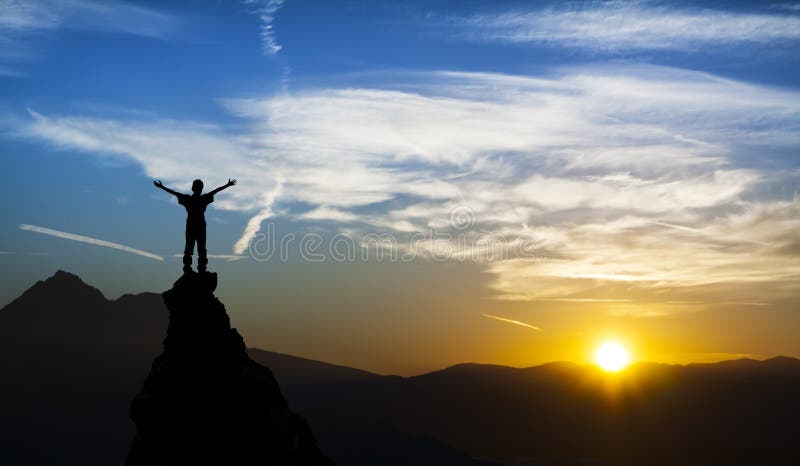 Man on the top of a rock