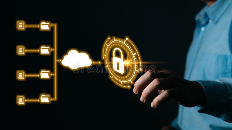 Man touch screen to manage data,Document Management System ,knowledge and documentation in enterprise with ERP. online royalty free stock photos
