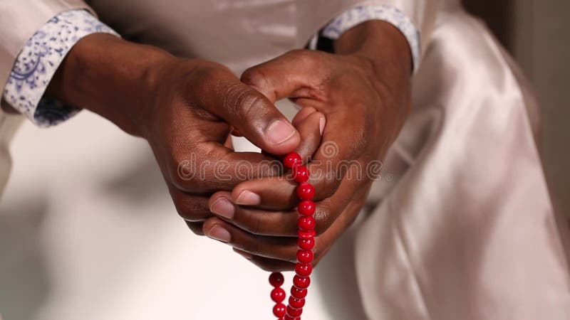 Man Praying with Rosary stock video. Video of color, forgiveness - 90446759