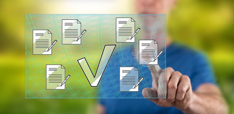 Man touching a document validation concept stock images Man touching a document validation concept stock images