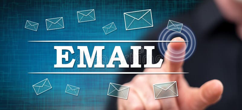 Man touching an e-mail concept