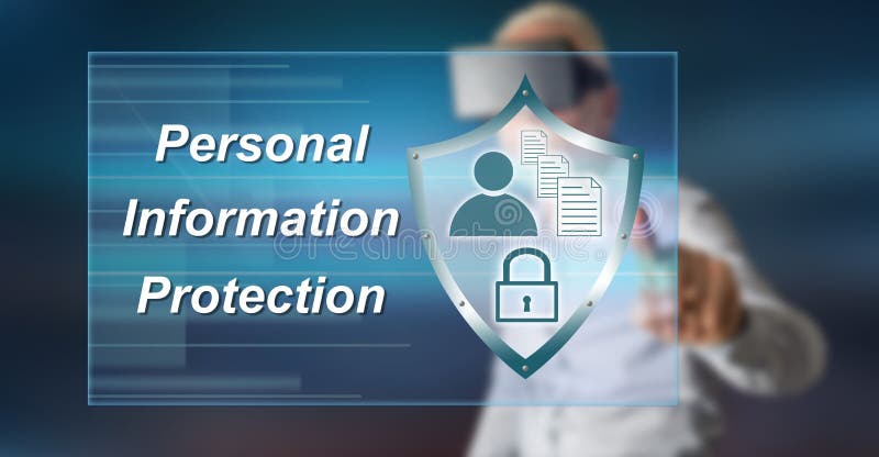 Man touching a personal information protection concept royalty free stock photos Man touching a personal information protection concept royalty free stock photos