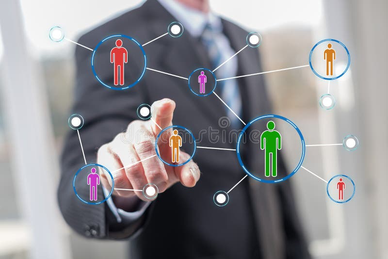 Man touching a social media network royalty free stock image Man touching a social media network royalty free stock image