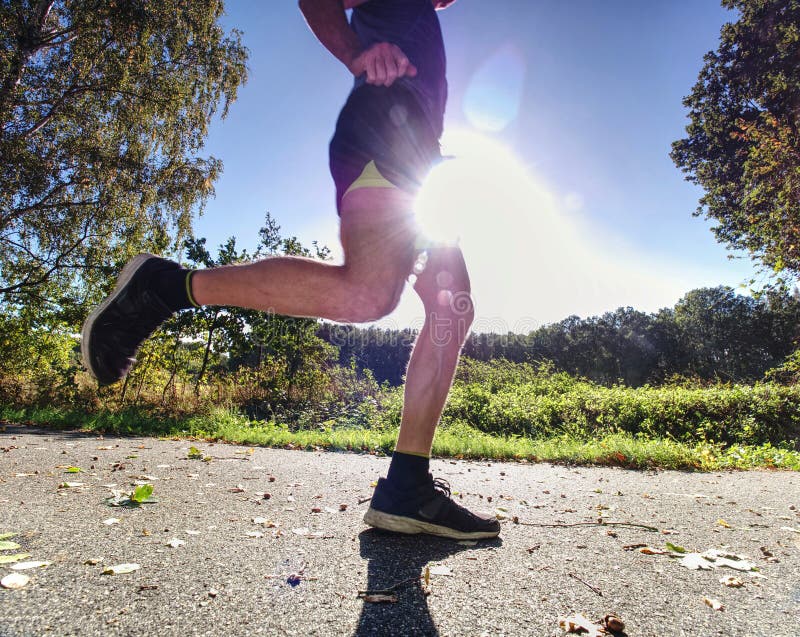 Man is Training, Prepare His Body for Marathon Run Stock Photo - Image ...
