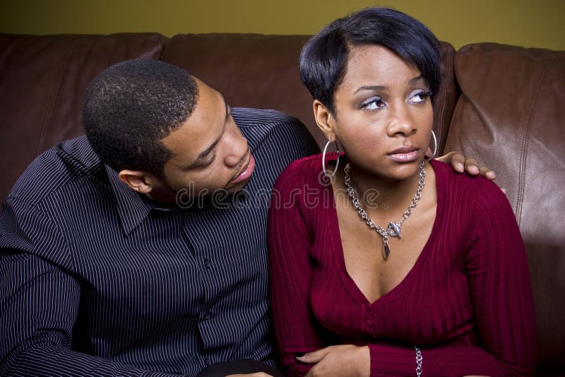 A man tries to consol his sad lover