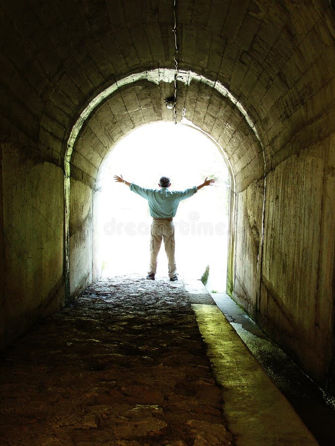 Man in tunnel