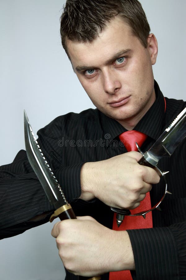 Two Knifes and Two Hands stock image. Image of knifes 76646855