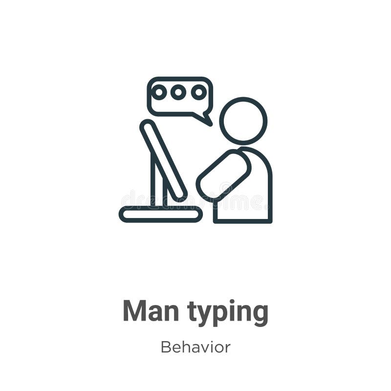 Man Typing Vector Icon on White Background. Flat Vector Man Typing Icon  Symbol Sign from Modern Behavior Collection for Mobile Stock Vector -  Illustration of normal, human: 162005483