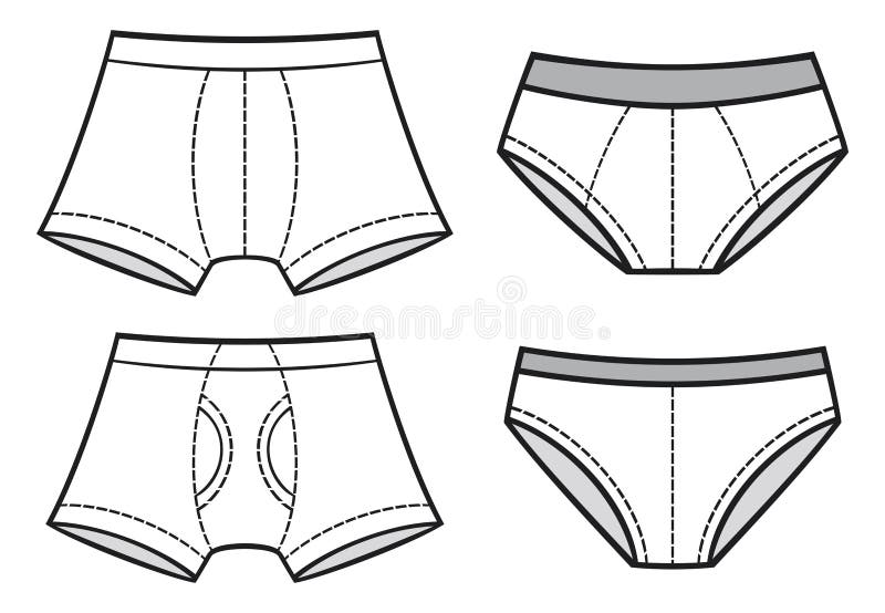 Cartoon Vector Outline Illustration Men Underwear Stock Vector