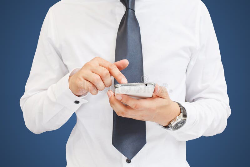 Man Using Mobile Smart Phone Stock Image Image of cellphone
