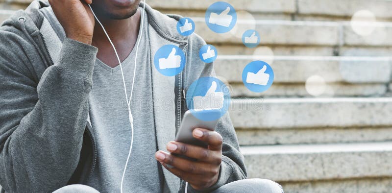 Man using smartphone, playing social media and website stock image Man using smartphone, playing social media and website stock image
