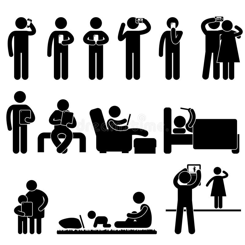 Man using Smartphone and Tablet vector illustration Man using Smartphone and Tablet vector illustration