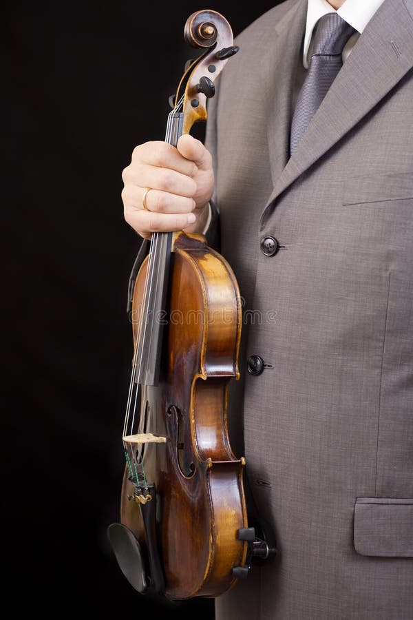 Man with violin royalty free stock photo