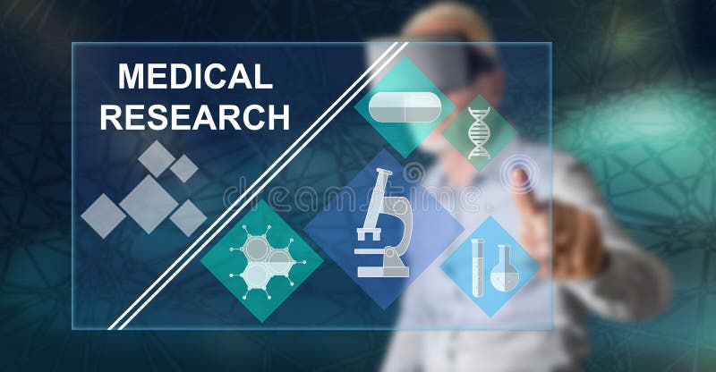 Man touching a medical research concept royalty free stock images Man touching a medical research concept royalty free stock images