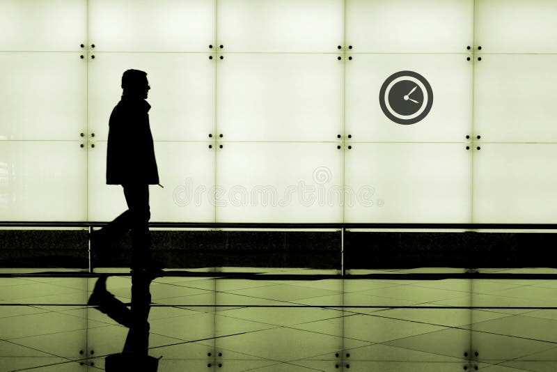 Man walking through an airport