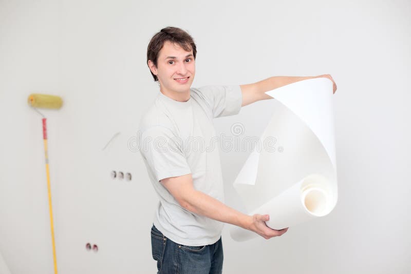 Man with wallpaper