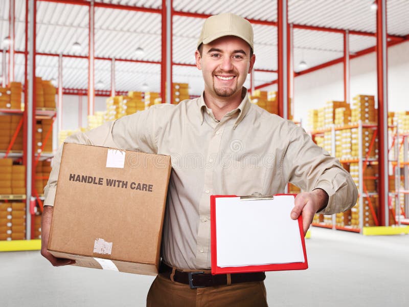 Man in warehouse royalty free stock photos
