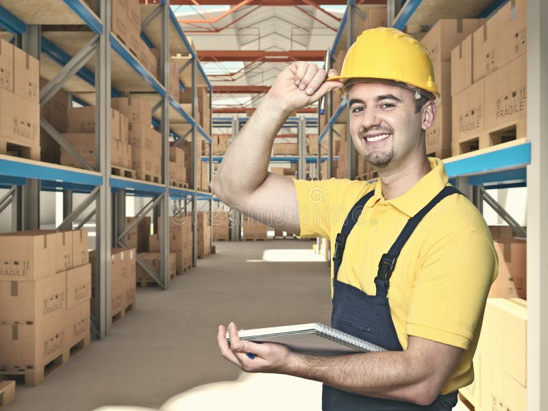 Man in warehouse stock photo. Image of business, export 46194426