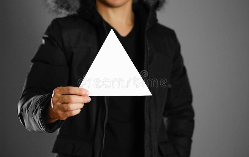 winter jacket with triangle logo