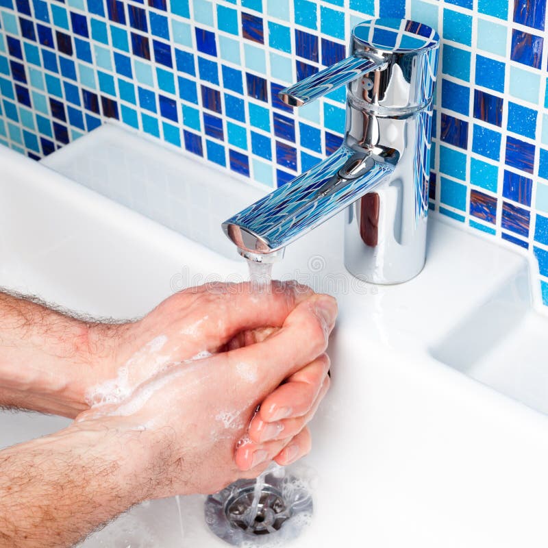 Man washing hands stock photo. Image of restroom, caucasian 40103328