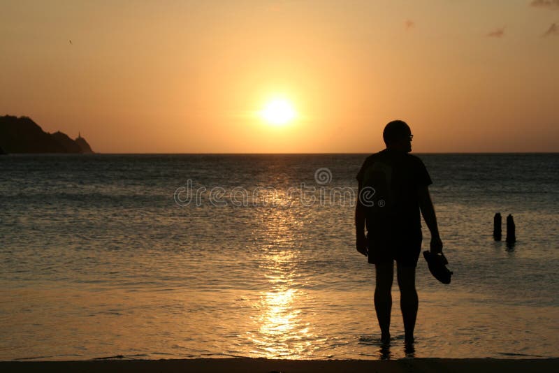 Man watching sunset