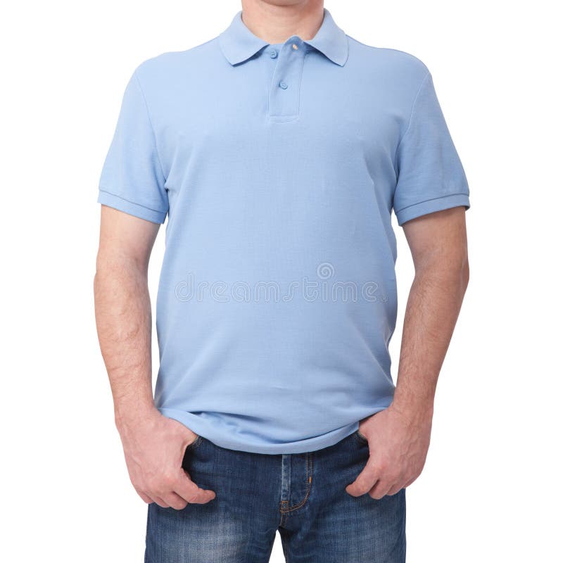 Blue Collared Shirt Design Template Stock Photo - Download Image Now - Blue,  Polo Shirt, Button Down Shirt - iStock