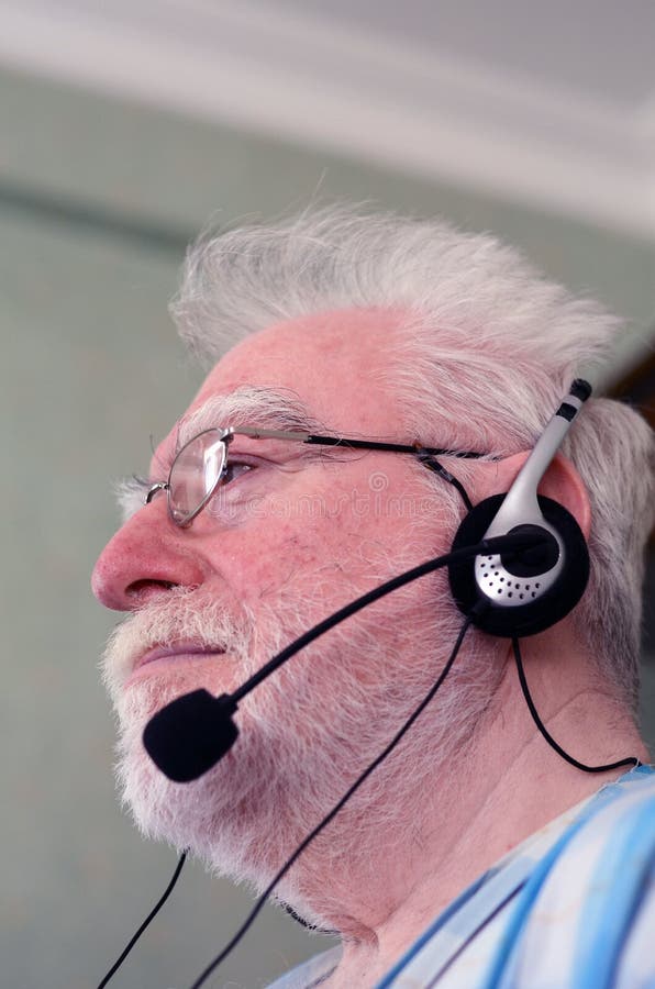 Man wearing headset stock images Man wearing headset stock images