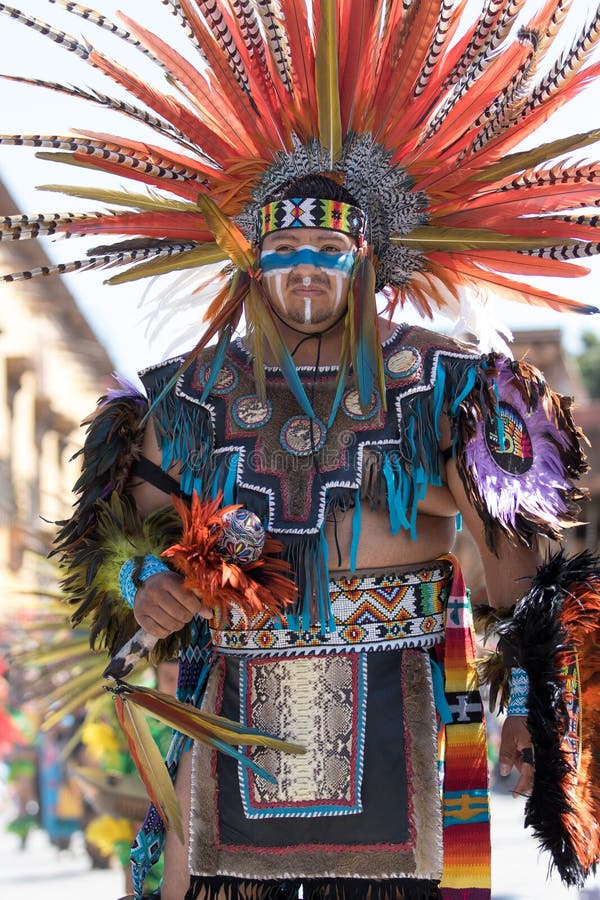 Man Wearing Indigenous Mexican Ritual Costume Editorial Photo - Image ...