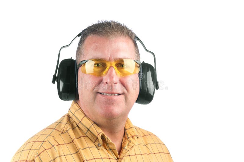 Man Wearing Safety Equipment Stock Photo Image of glasses, eyewear